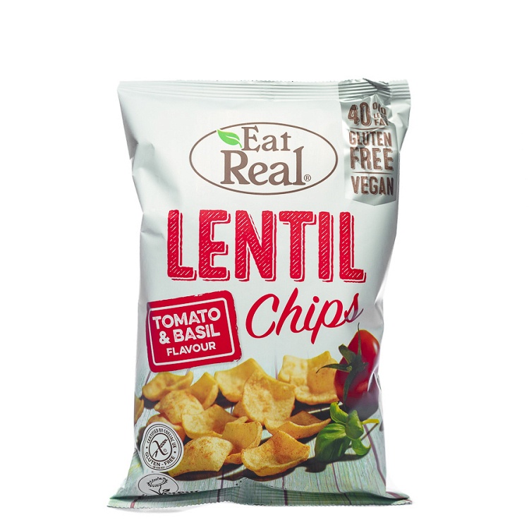 Lentil Chips with Tomato-Basil Flavor