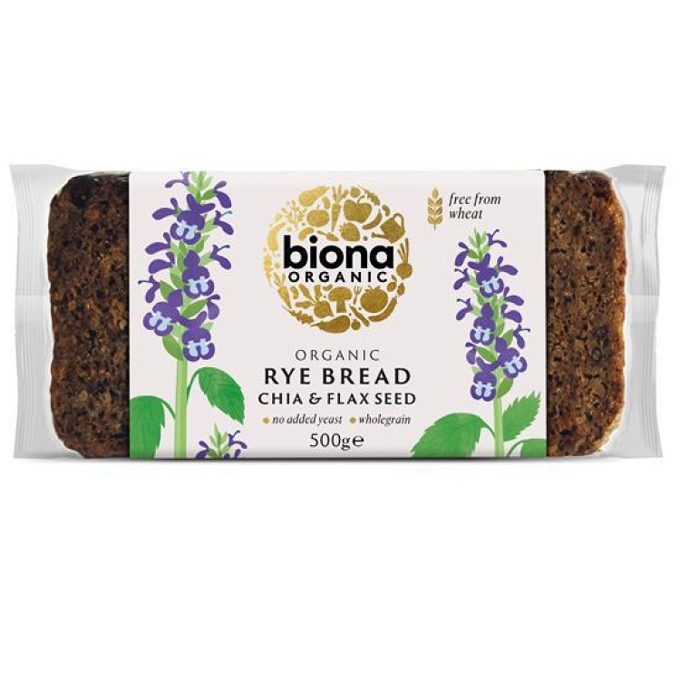 Rye bread with chia and flaxseeds