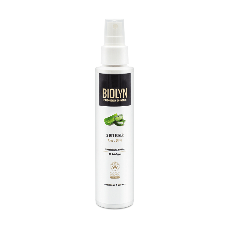 2 in 1 toner and revitaliser with aloe water and olive