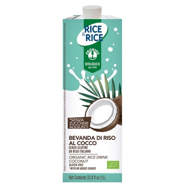 Plant based rice drink with coconut paste