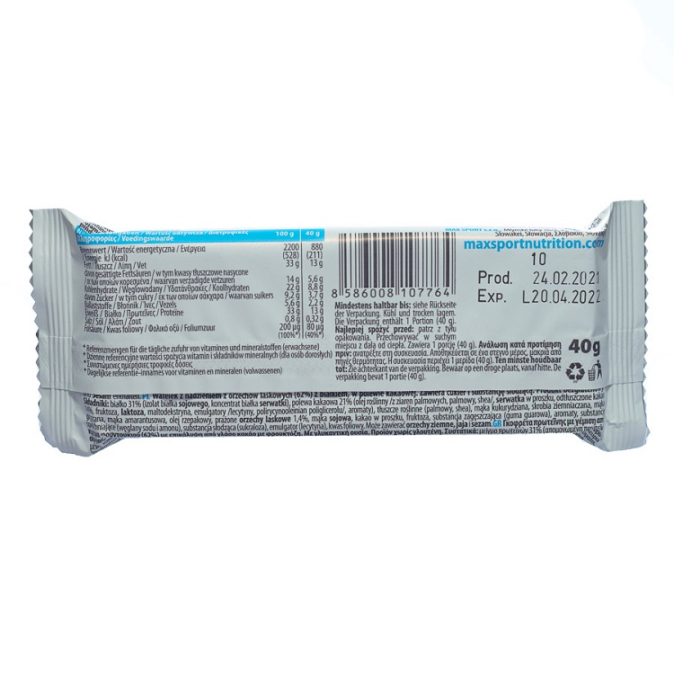 Protein Wafer with Hazelnut Cream