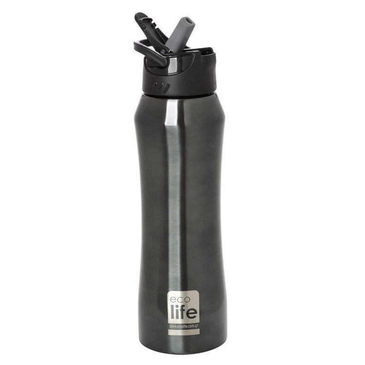 Reusable thermos bottle with straw 550ml
