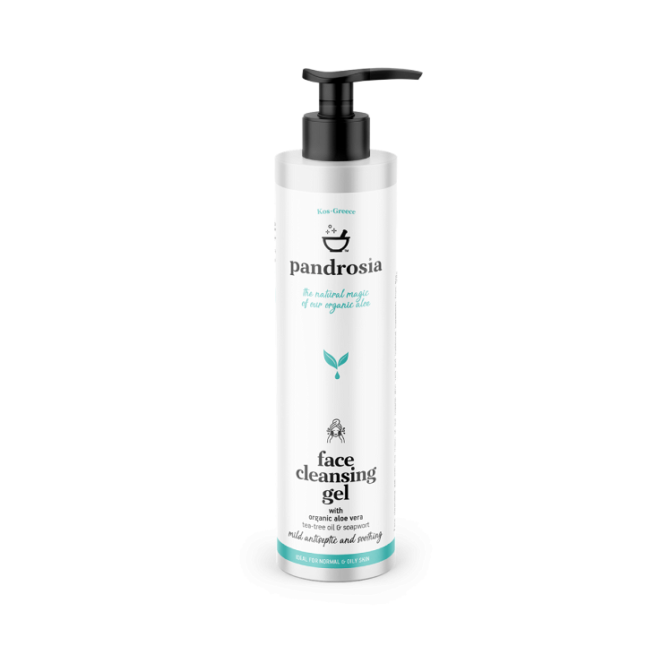 Face cleansing gel with aloe, olive oil and tea tree oil