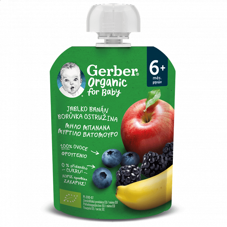 Purees Apple Banana Blueberry Raspberry Bio