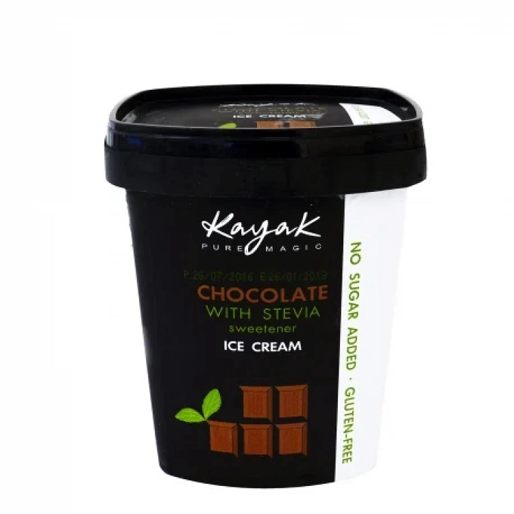 Chocolate ice cream with stevia