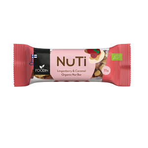 Organic Nut Bar with Lingonberry & Caramel