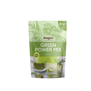 Organic Green Power Superfoods Mix with Spirulina, Chlorella, Barley Grass and Wheatgrass