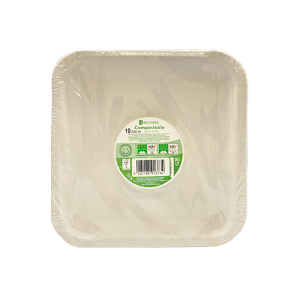 Πιάτα χάρτινα compostable λευκά (10τεμ.)