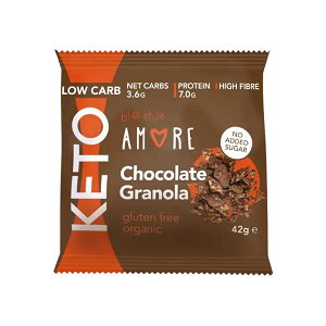 Organic Gluten-Free Keto Breakfast Granola Mini-Bites with Chocolate