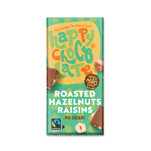 Organic Milk Chocolate with Hazelnuts and Raisins with Fairtrade Cocoa