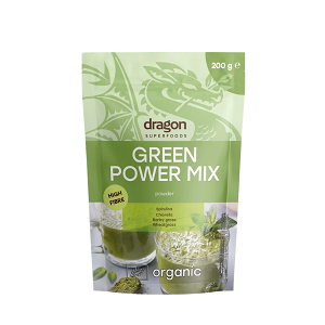 Βιολογικό Μείγμα Superfoods Green Power με Σπιρουλίνα, Χλωρέλλα, Κριθαρόχορτο και Σιταρόχορτο