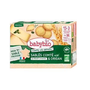 Organic Snack with French Comte Cheese and Oregano (15+ Months) – No Added Sugar