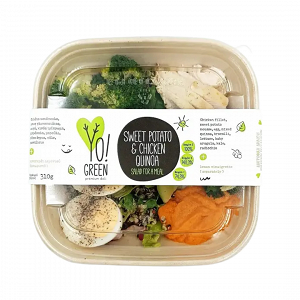 Salad with Quinoa, Sweet Potato and Chicken