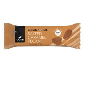 Protein Bar with Collagen Peptides, Pecans and Salted Caramel, No Added Sugar, with Sweeteners