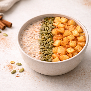 🍎🥣 Apple & Cinnamon Porridge with Pumpkin Seeds!