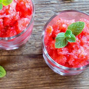 Healthy Sugar-Free Strawberry Lemon Granita