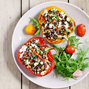 🌶Stuffed Bell Peppers with Quinoa & Feta