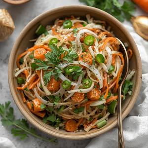 Salad with Fresh Organic Sauerkraut