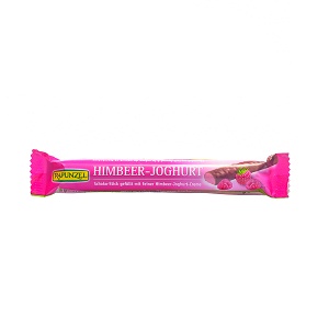 Milk chocolate stick with yogurt cream and raspberry