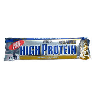 Protein bar with peanuts and caramel