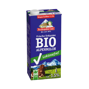 Lactose-free cow's milk with 1.5% fat