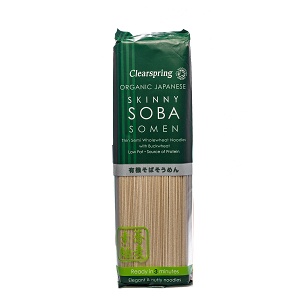 Thin semi-wholegrain noodles with buckwheat
