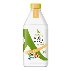 Drinkable aloe gel with peach flavour