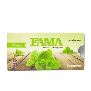 Chewing gum with Chios mastic and mint flavor