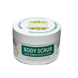 Body scrub with green apple and olive