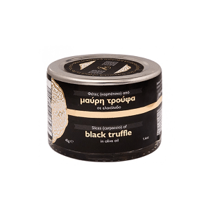 Black truffle slices (carpaccio) in olive oil