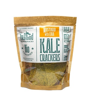 Kale crackers with mustard and chia