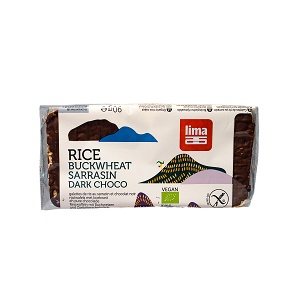 Rice cakes with buckwheat and dark choco