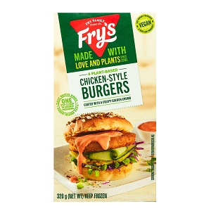 Plant based soya burgers chicken style frozen