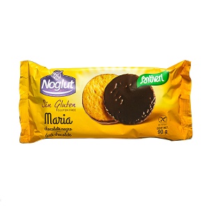Biscuits with dark chocolate coating