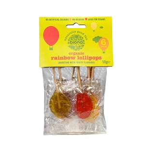 Organic lollipops with fruits