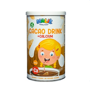 Cacao drink with added calcium for healthy bones and teeth