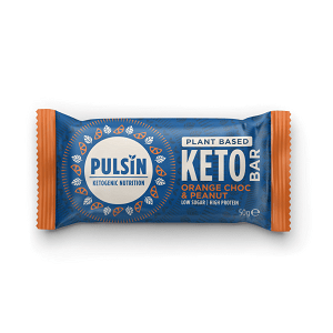 Keto Protein bar with chocolate cake, peanuts and orange flavor