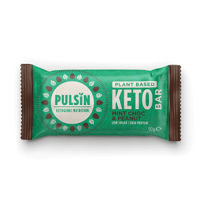 Keto Protein Bar with Chocolate Cake, Peanuts and Mint Oil