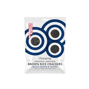 Brown rice crackers with black sesame