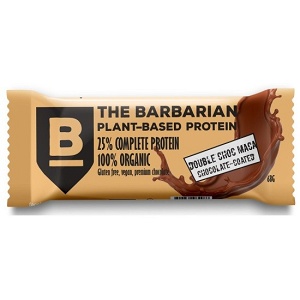 Protein bar with maca and double chocolate coating
