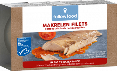 MSC Certified Mackerel Fillets in Organic Tomato Sauce