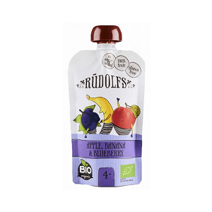 Puree from apple, banana and blueberry