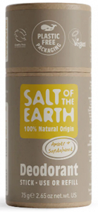 Certified Natural Refillable Deodorant Stick with Sandalwood & Amber Scent