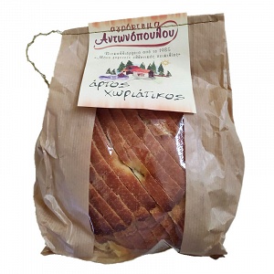Bread from wheat flour in slices
