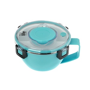 Round double wall lunch box 850ml (blue)