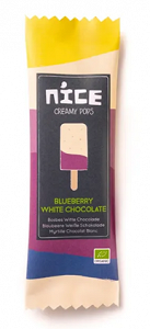 Organic Ice Cream Stick with Blueberry and White Chocolate