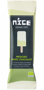 Organic Ice Cream Stick with Pistachio and White Chocolate