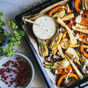 Grilled Vegetables with Tahini Sauce