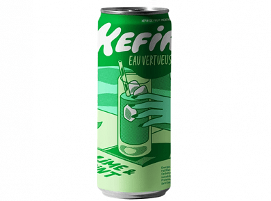 Sugar-Free Water Kefir with Lime and Mint