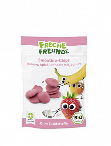 Βιολογικά Smoothie Chips Μπανάνα, Μήλο, Φράουλα και Γιαούρτι, Χωρίς Προσθήκη Ζάχαρης-Χωρίς Γλουτένη